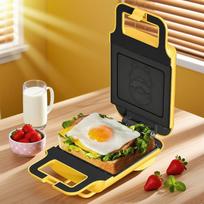 Waffle Maker 600W Locking Clip Double Sided Heating Easy Clean Bread Toaster black