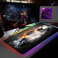 HD W-World Of T-Tanks Mouse Pad RGB Backlit Mouse Pad Laptop Mouse Pad Laptop Gamer Computer Desk Gaming Accessories RGB600x300x3mm gray