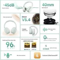 Edifier W830NB Over-Ear Active Noise Cancelling Bluetooth Headphones mėtų žalios spalvos