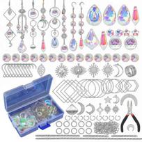 200/Set DIY Suncatcher Making Kits for Adults Kids Faux Crystal Sun Catchers Crafts with Hooks Rainbow Maker Shiny Rhinestones Hanging Prism for sidabras