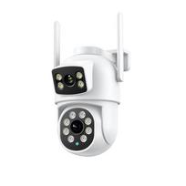Nauja 4K 8MP PTZ WIFI kamera su dvigubu objektyvu dvigubu ekranu 4x skaitmeninio priartinimo IP kamera HD automatinio sekimo lauko apsaugos CCTV stebėjimas AU Plug
