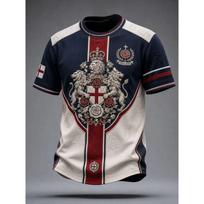 Football Team T-Shirt St George Cross 3D Printed Lion Soccer Casual Fan Short Sleeve for men M