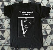 The Weeknd Trilogy Albumo Muzika, Juodi Unisex Marškinėliai iš Storo Medvilnės XL black