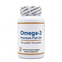 Nutrition Omega-3, Premium Fish Oil, 180 mg EPA / 120 mg DHA Concentrated Triglyceride Form, 100 Fish Gelatin Softgels 1pack