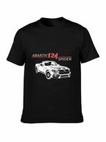 Maglia Auto Abarth 124 Spider Maglietta Car Sport Cabrio Roadster Men T Shirt Men Shirts T Shirts Casual Tee Women Tshirt XL black
