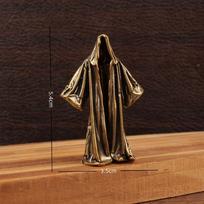 Grim Reaper Small Statue Brass Faceless Men Hooded Robe Figurines Retro Metal Home Office Desktop Decorations Ornaments Gifts B black
