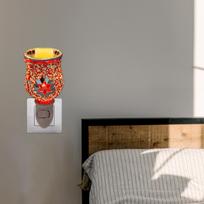 1Pcs Aroma Essential Oil Lamp Plug-in Night Light Two-in-One Fragrance Lamp Aromatherapy Burner Home Wax Fragrance Light raudona