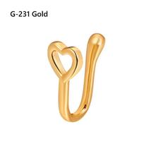 Clip-on Nose Ring Fake Nose Cuff African Nose Cuff Clip-On Nose Ring Non-Piercing Nose Ring Cuffs G-231 Gold