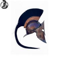 King Leonidas Spartan Helmet, Bronze 300 Movie Wearable Greek Warrior Helmet with Black Plume for Cosplay blue