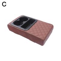 Auto Center Console Armrest Cushion with 2 Cup Holder Pad Portable Cover Pillow Car Armrest Leather PU Height Armrest Pad Z1M2 ruda