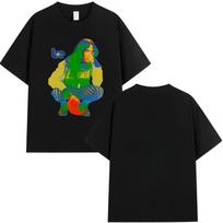 2026 Singer Billie Eilish Cotton Men's Shirt Y2k Short Sleeved Pattern Hip-hop High-quality T-shirt S juoda