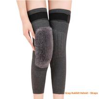 2PCS Cashmere Wool Knee Pads Support Brace Winter Warm Thermal Knee Warmers Sleeve for Arthritis Pain Relief Ski Cycling Running XXL for 80-105KG black