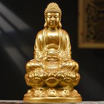 Pure Wood Buddha Statue of Shakyamuni Buddha Solid Wood Carved Buddha Statue Wooden Gifts Home Decoration Feng Shui Decoration H 13CM brown