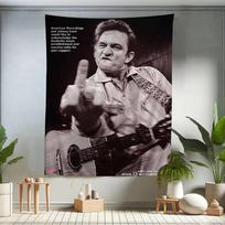 Garsusis Johnny Cash Amerikietis Dainininkas Kabantis Bohemiškas Gobelenas Bohemiški Sieniniai Gobelenai Mandalas Pigus Hipis Sienos Kabinys 100X150CM gray