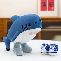 Shanhaijing ryklio lėlė su batais ryklio pliušinis žaislas ryklinio rykio lėlė pagalvė-pagalvėlė skudurėlio lėlė 45cm【0.27kg】 blue