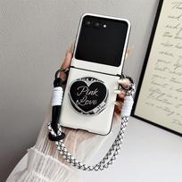 Su laikikliu Telefono dėklas Motorola Moto Razr 50 60 Ultra MagSafe Magnetinis PC Korpusas Apyrankė Apsauginis Galinis Dangtelis For Moto Razr 50 balta