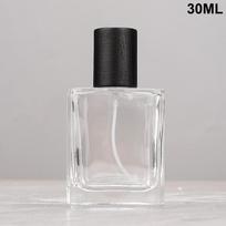 15/30/50 ml kvadratinis stiklinis kvepalų buteliukas skaidrūs purškiami buteliukai pakavimo buteliukas daugkartinio naudojimo purkštuvas kelioninis kosmetikos indelis 30ml juoda