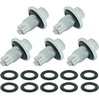 5PCS M14x1.5 Magnetic Oil Drain Plug Pilot Point With Insert Gasket fit for Ford, Chrysler, Dodge, Jeep, Ram, Jaguar, Land Rover, Chevrolet