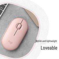 Logitech Pebble M350 Silent Dual-Mode Wireless Mouse Medium (10.5-11.5 cm) rožinės rožinės spalvos