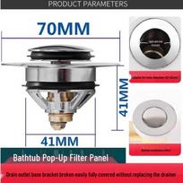 TLXT Bathtub Pop-Up Drain Plug with Filter Basket
