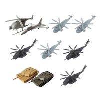 10 Pieces Aircraft and Tank Model Toy Table Decoration Kids Play Vehicle Set
