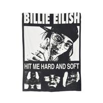 Famous Singer B-Billie-Girl E-eilish Fleece Throw Blanket Blanket for Sofa Couch Lightweight Bedding Throws, 75x90cm white