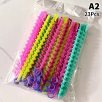 Plastic Spiral Perm Stick Heatless Hair Curler Women Curly Hair Rollers Cold Wool Perm Perm Bar Barber Hair Styling Tool pink