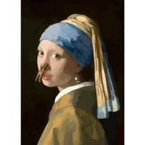 Funny Mona Lisa Wearing Pearls Girl Bathroom Toilet Decoration Painting Roll Paper Canvas Prints Posters Home Wall Decor Picture 21X30CMNo Framed beige