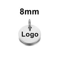 10pcs/lot Stainless Steel Both Polished logo Tags Charms for DIY Jewelry Making Personalized name logo disc brown