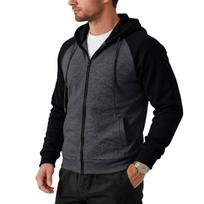 Men's Casual Color Block Zip-Up Hoodie L mėlyna