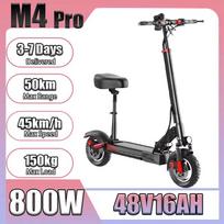 ES Greitas pristatymas M4 PRO 800W 48V 16Ah 45KM/H Suaugusiųjų elektrinis paspirtukas su diskiniais stabdžiais ir patogia sėdyne Unisex