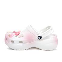 Crocs Classic Platform Clog Aoyama Cute Cherry Blossom Simple and Versatile Cloud Fashion Trend Casual Hole Shoes Women's White 36-37 balta