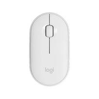 Logitech Fashion Series PEBBLE Mouse Wireless Bluetooth Mouse Office Silent Mouse Symmetrical Mouse Pebble Shape balta