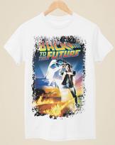 Back to the Future - Movie Poster Inspired Unisex White T-Shirt Unisex T-Shirt XL gray