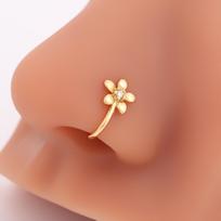 Fashion Puncture-Free Nose Ring Flower Korean Sweet Flower U-Shaped Nose Clip Cute Versatile Personality Inlaid Zircon Nose Accessories