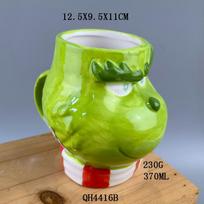 Green Hair Grinch Geek Water Cup Ceramic Coffee Mug Christmas Gift English Alphabet Cup 301-400ml green