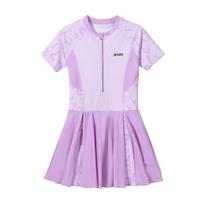 XTEP Girls' One-Piece Swim Dress Swimsuit 170 šviesiai violetinė spalva