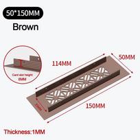 Louver Air Vent Decor Aluminum Alloy Ventilator Grille Cover Hole Ornaments  Furniture Hardware brown-5*15cm gray