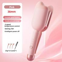 Electric Hair Curler 36mm Large Wave Styling Ceramic Hair Long Lasting Curling Iron Styling Tool Curling Wand Hair Waver UK Plug rožinė