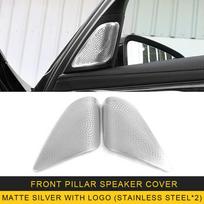 Car styling Audio Speaker Dashboard Loudspeaker decoration Cover Sticker Trim For BMW 7 Series G11 G12 Interior Auto Accessories Matte Silver-Logo E gray