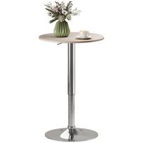 Baro stalas su reguliuojamu aukščiu 360 laipsnių besisukantis apvalus pagrindas Aukštas baro stalas virtuvei valgomajam skersmuo 60x67-93 cm Natūralus 60 x 60 x 93 cm