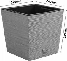 Betoninė pilka kvadratinė gėlių vazonas 24cm