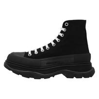 Alexander McQueen Tread Slick Canvas High Top Sneakers 'Black White' 705659W4MV21000 39 black