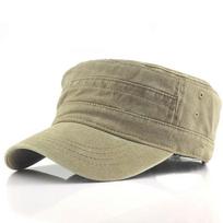 Plain Adjustable Unisex Male Flat Vintage Army Cap Polyester Hat Men's tamsiai mėlyna