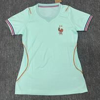 Womens France Away Soccer Jersey Short Sleeve Football Uniform Bamboo Fiber Sportswear Small