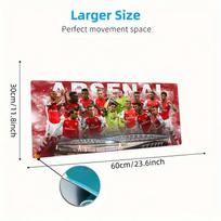 Arsenal Football Team Mouse Pad, Large Gaming Desk Mat, Non-slip XXL Mousepad for Laptop & Tablet, Mini PC Playmat with Stitched Edges 30cmx60cm(11.8x23.6inch)
