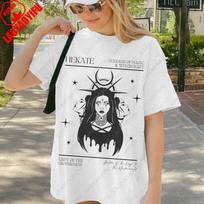 Triple Goddess Printed T-shirt Tops Goddess Hecate Greek Mythology Women Clothes Tshirt  Necromancy Clothing Witchy Unisex Tops S white