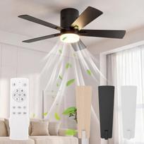 Lubinis ventiliatorius su LED apšvietimu,5 mentės šilto ir šalto oro režimu,6 greičiai,1/4/8 laikmatis,30 W tylus veikimas,106cm