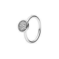 Pandora Nesenstantis Išskirtinis Madingas Universalus 925 Sidabro Žiedas Moteriški žiedai 191009CZ Silver,52 gray