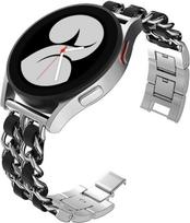 20mm 22mm Band for Samsung Galaxy Watch 4/classic/5/6/7/FE/active 2 Leather+Metal Link bracelet correa watch 5 Pro 45mm Strap 22mm watch band